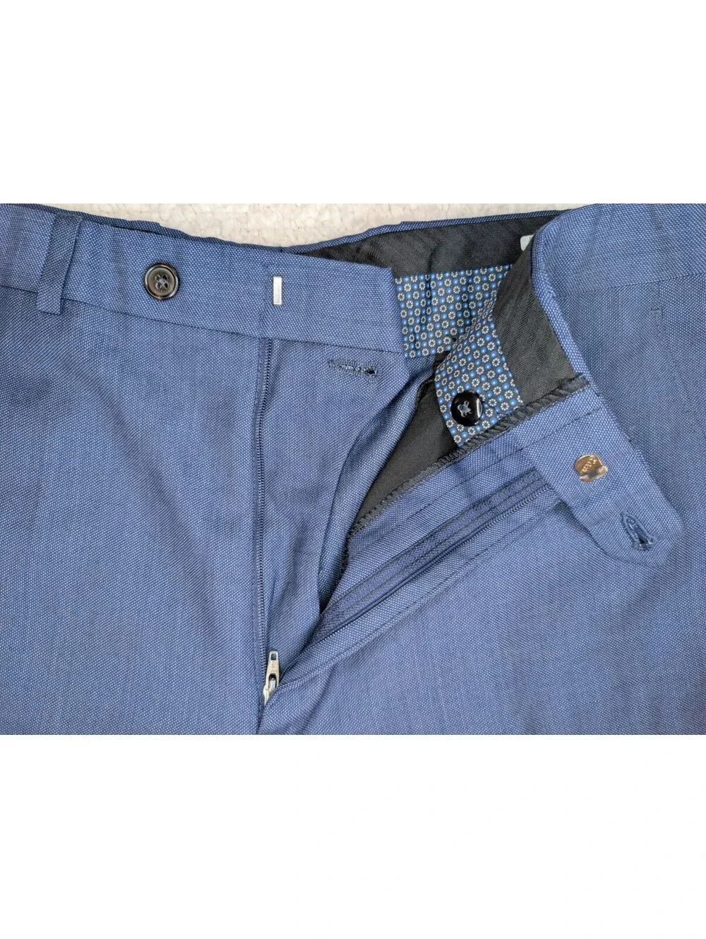 Lauren Ralph Lauren Mens Navy Blue Wool Blend Dress Pants Light Stretch 34x32